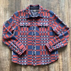 RRL Matlock Linen Cashmere Workshirt - Red/Blue, Size L